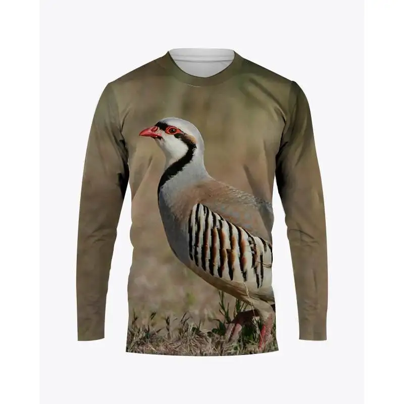 Quail 3D Print Long Sleeve T Shirt for Men and Women