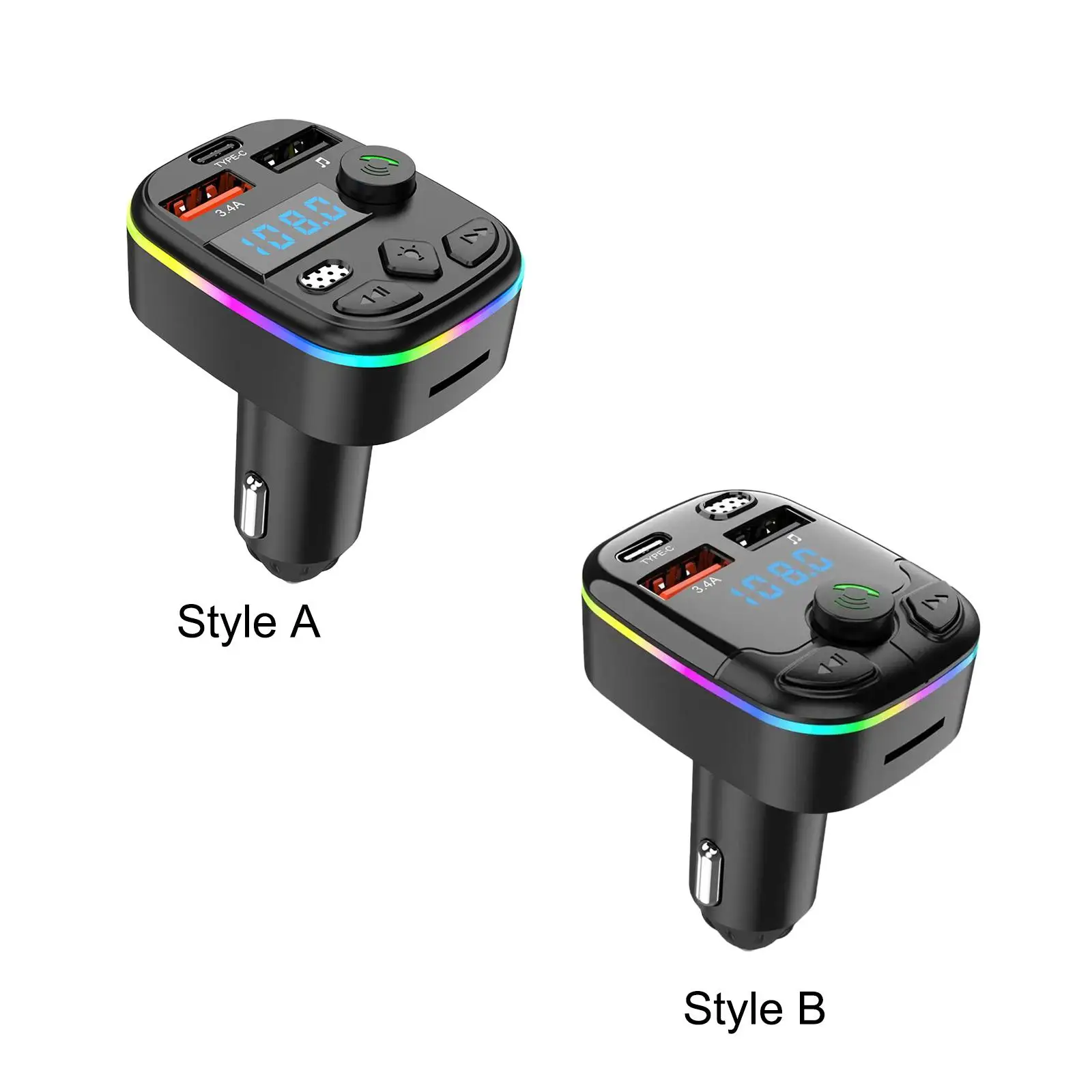 

Generic Car MP3 Player 12-24V Colorful Lights Car Adapter for Car Truck SUV