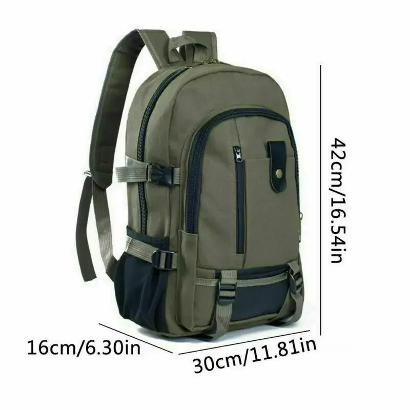 Men Canvas Large Backpack Rucksack Work Sports Travel Hiking Boys College  Bag Bags for Men