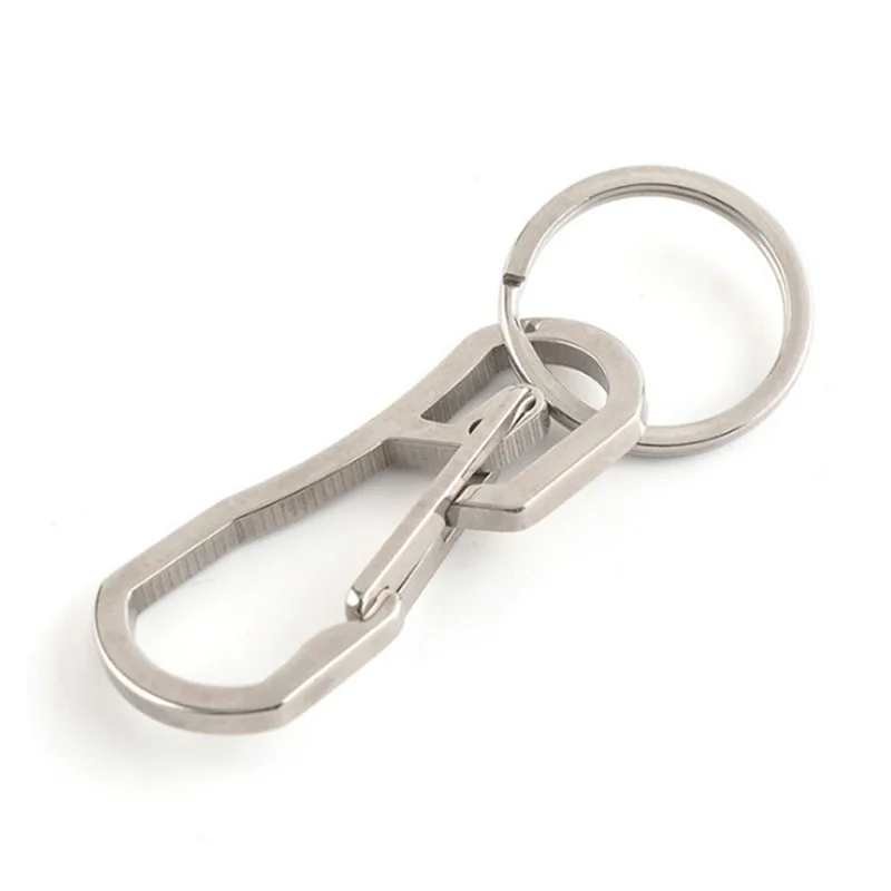 Titanium Carabiner Keychain EDC Quick Release Hooks With Titanium Key Ring Heavy Duty