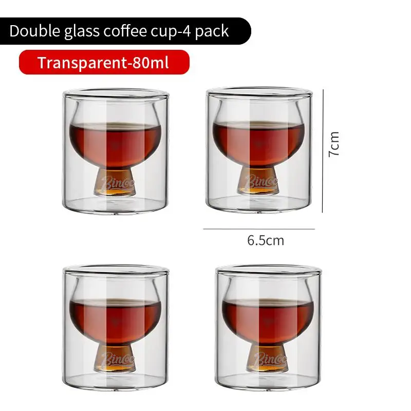 كوب قهوة زجاج مزدوج 80مل