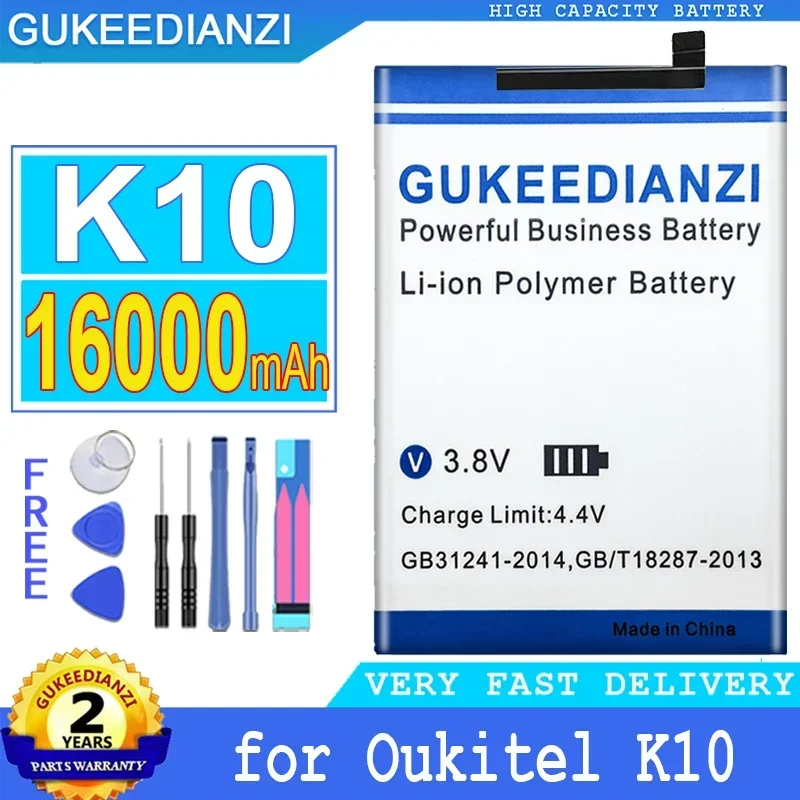 

16000mAh GUKEEDIANZI Battery for Oukitel K10 Big Power Bateria