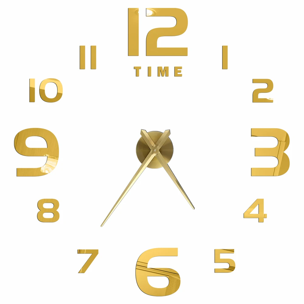 2021 NEW Large Wall Clock Quartz Needle 3D DIY Decorative Kitchen Clocks Acrylic Mirror Stickers Oversize Wall Clock Home Decor 