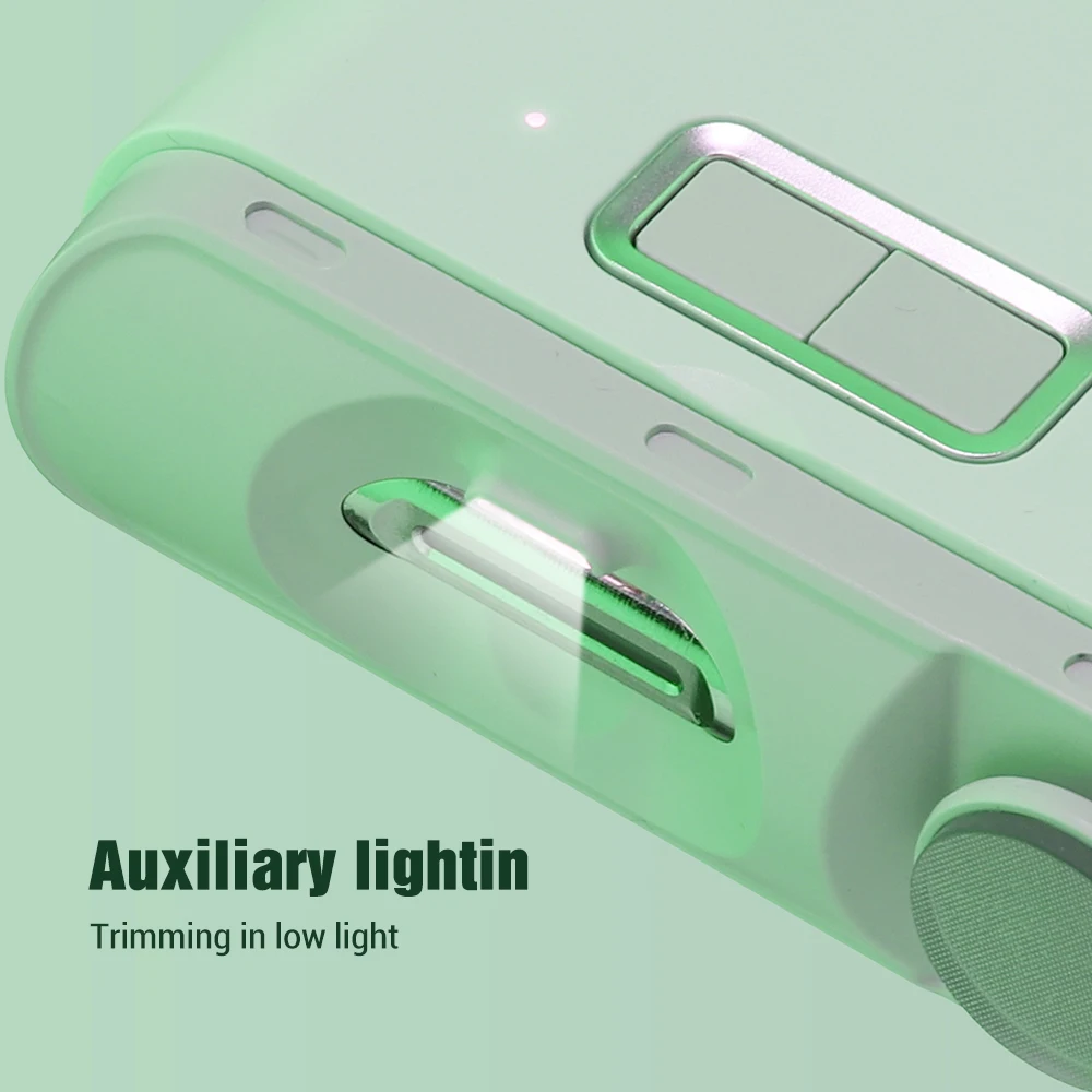 Electric Nail Clipper Cutter 2-in-1 with LED Light Automatic Nail Grinder Trimmer Mini Manicure Tools for Baby & Adult Nail Care