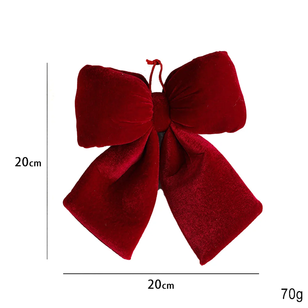 Description Picture 4 of item1PC Large Christmas Bow Decoration Red Velvet Xmas Wreath Bow Christmas Tree Hanging Ornaments Bowknot For Home Navidad