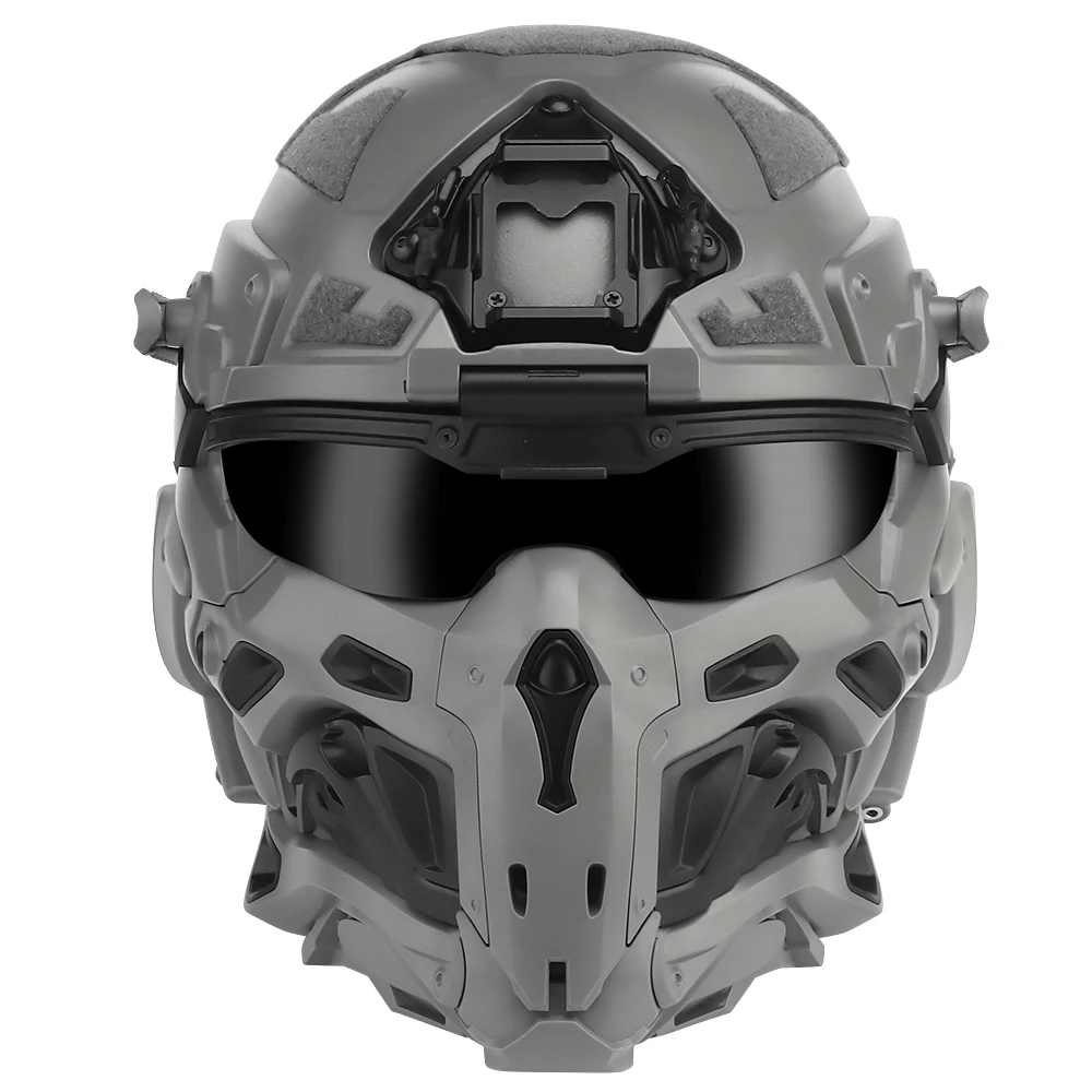 

TACTIFANS SR Tactical Helmet Safety Full Face Cover Mask Cooling Fans System Flip-up Visor Ingrated Headset Airsoft Gears