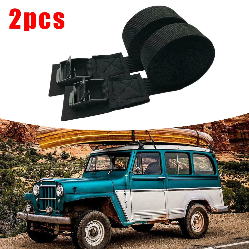 2x Car Roof Rack Kayak Cam Buckle Lashing Strap Luggage Strap 300cm*2.5cm 9.8ft X 0.98in Car Roof Luggage Buckle Tie Down Strap