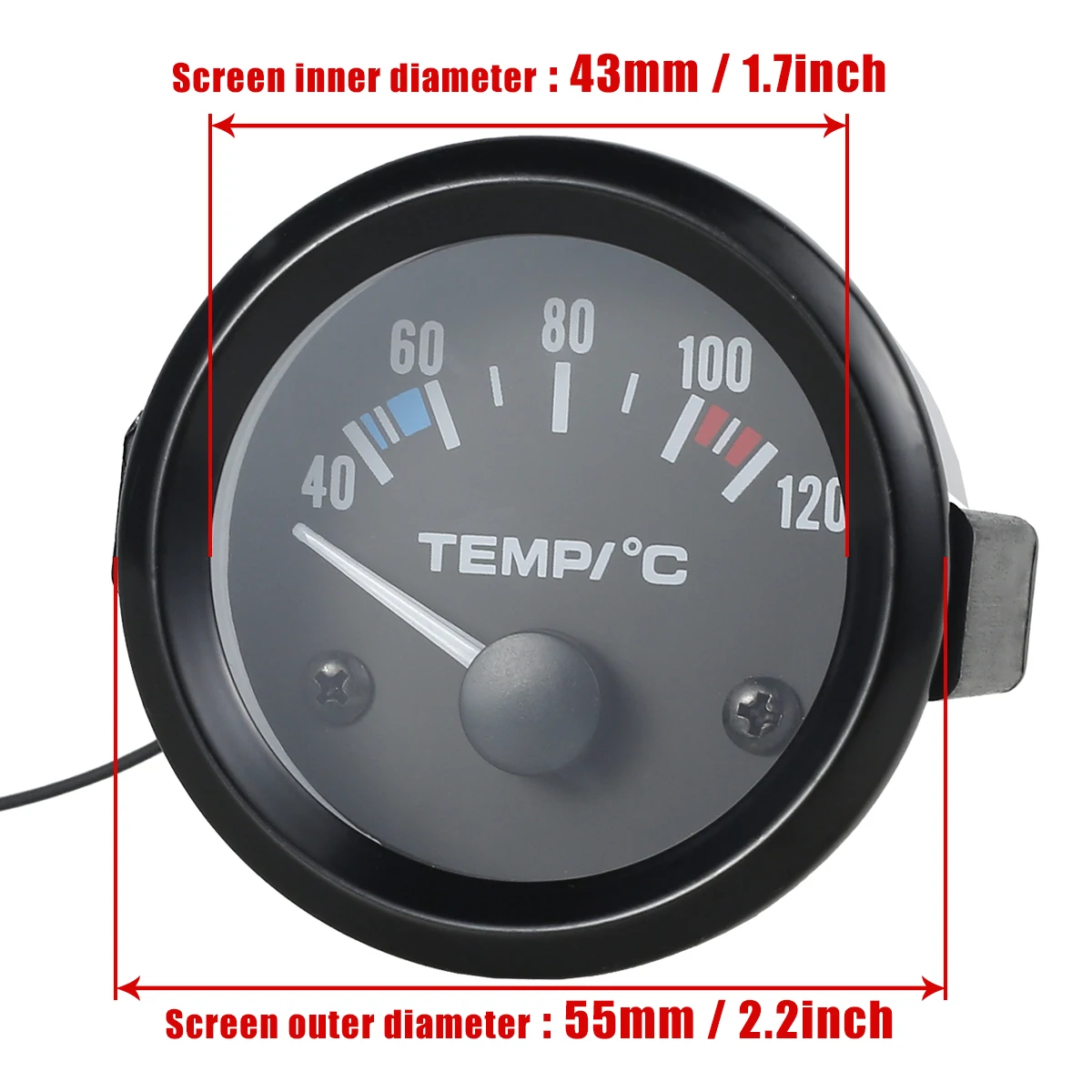 52mm Digital Car Water Temp Temperature Gauge Sensor 1/8NPT Adapter 40~120 Celsius Racing Water Tank Level Indicator Water