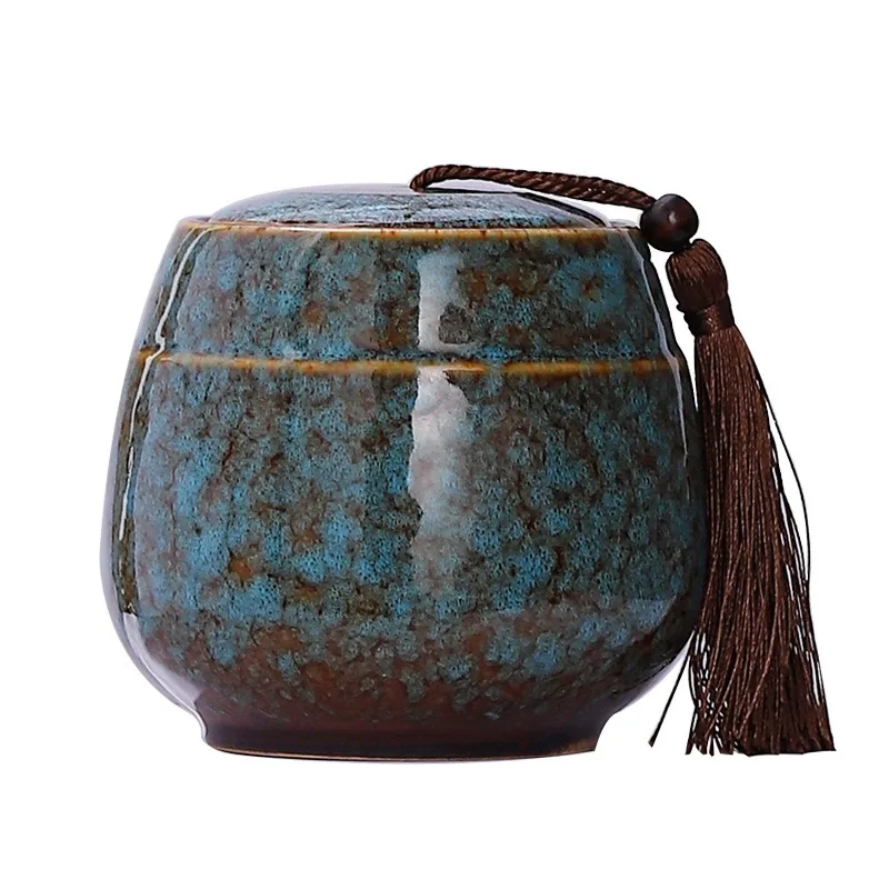 

Mini Ceramic Kiln Transformation Tea Can, Convenient Sealed Can, Household Tea Storage Tank, Common for Red and Green Tea