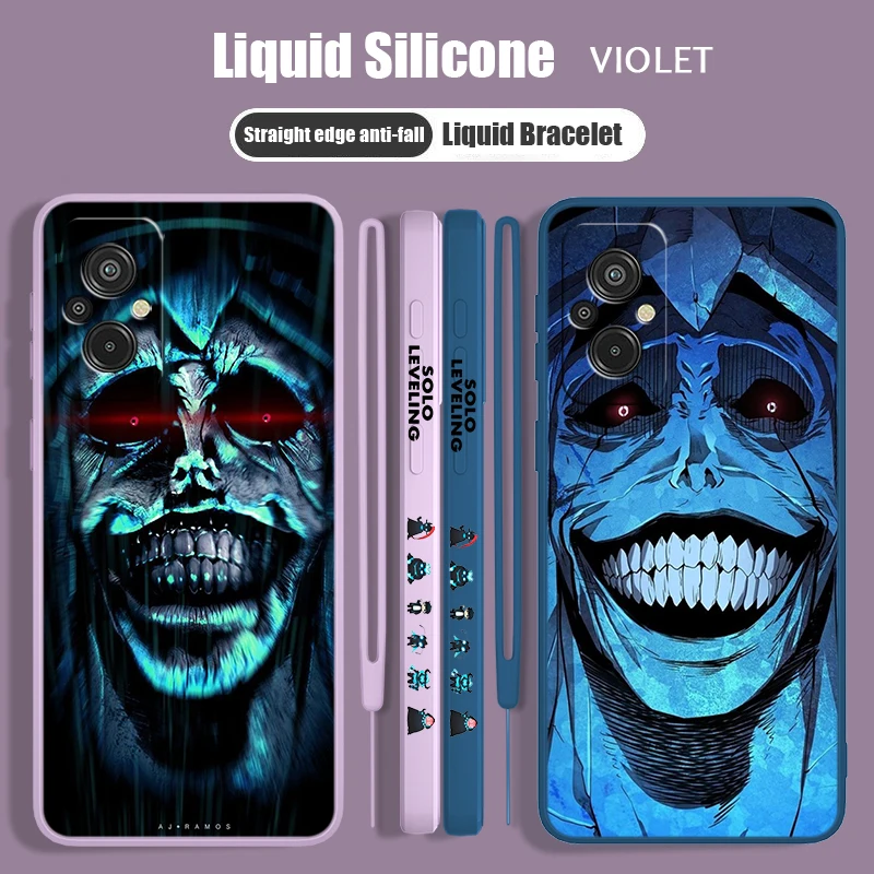 Cartoon Solo L-Eveling Per Redmi 12C 11A 10C 10X 9T 9C 9At 9A 8A Plus Prime Liquid Left Rope Phone Case