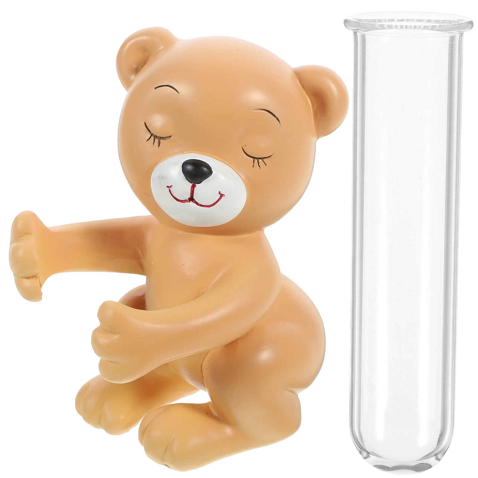 

Glass Vase Multipurpose Clear Tube Household Vase Decor with Animal Decor Desktop Glass Vase Decor