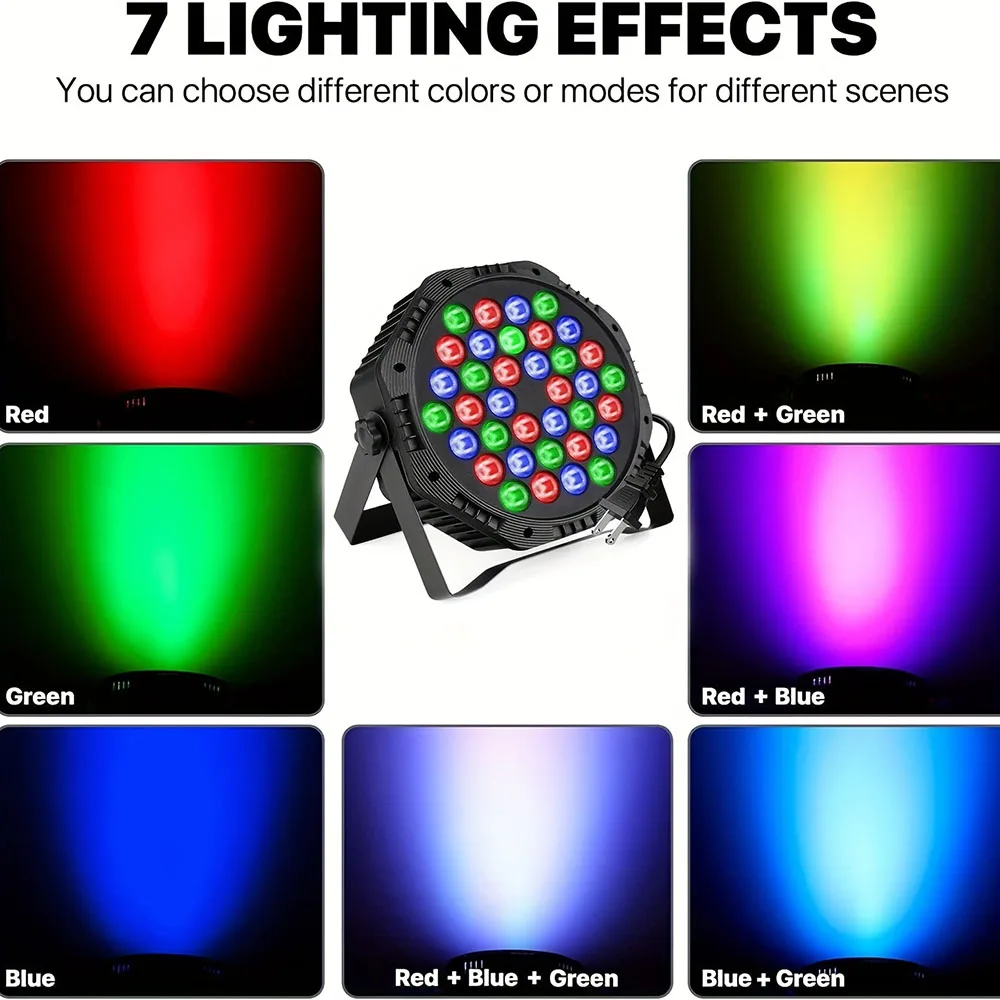 36 LED Par Light RGB DJ Disco KTV Lamp DMX512 Strobe DJ Disco Lighting Effect Party Holiday Club Decoration Show Sound Activate