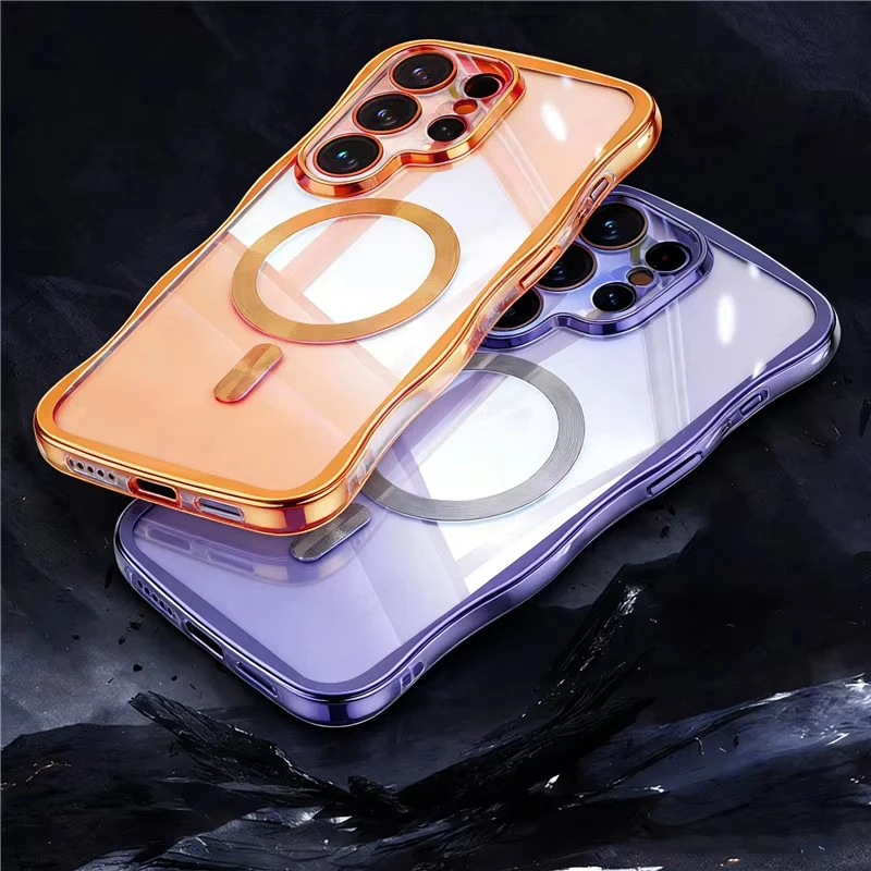 Wavy Pattern Glossy Transparent Shockproof Case
