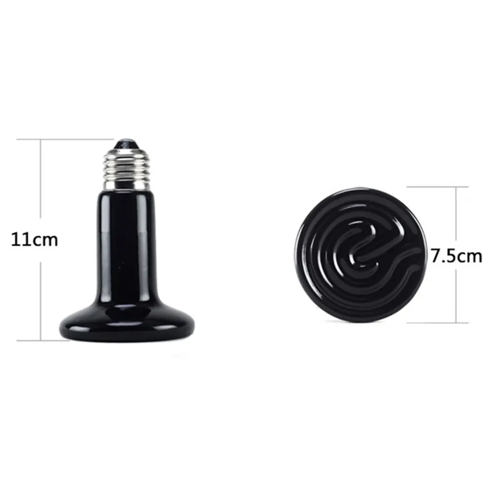 25/200W Far Infrared Heating Lamp Black Ceramic E27 Pet Warmer Bulb Brooder Chickens Tortoise Lizard Mini Reptile Light