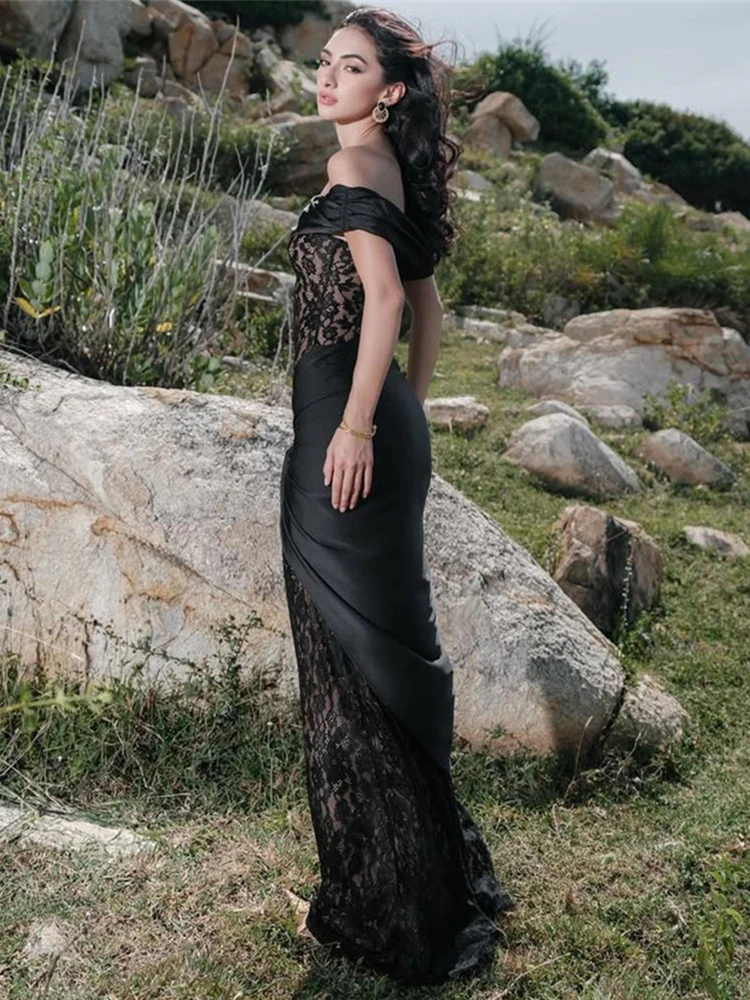 Nibber Sexy Slash Neck Dress Women Wrapped Knot Backless Patchwork Jacquard Ribbon Chic Vacation Party Birthday Party Vestidos