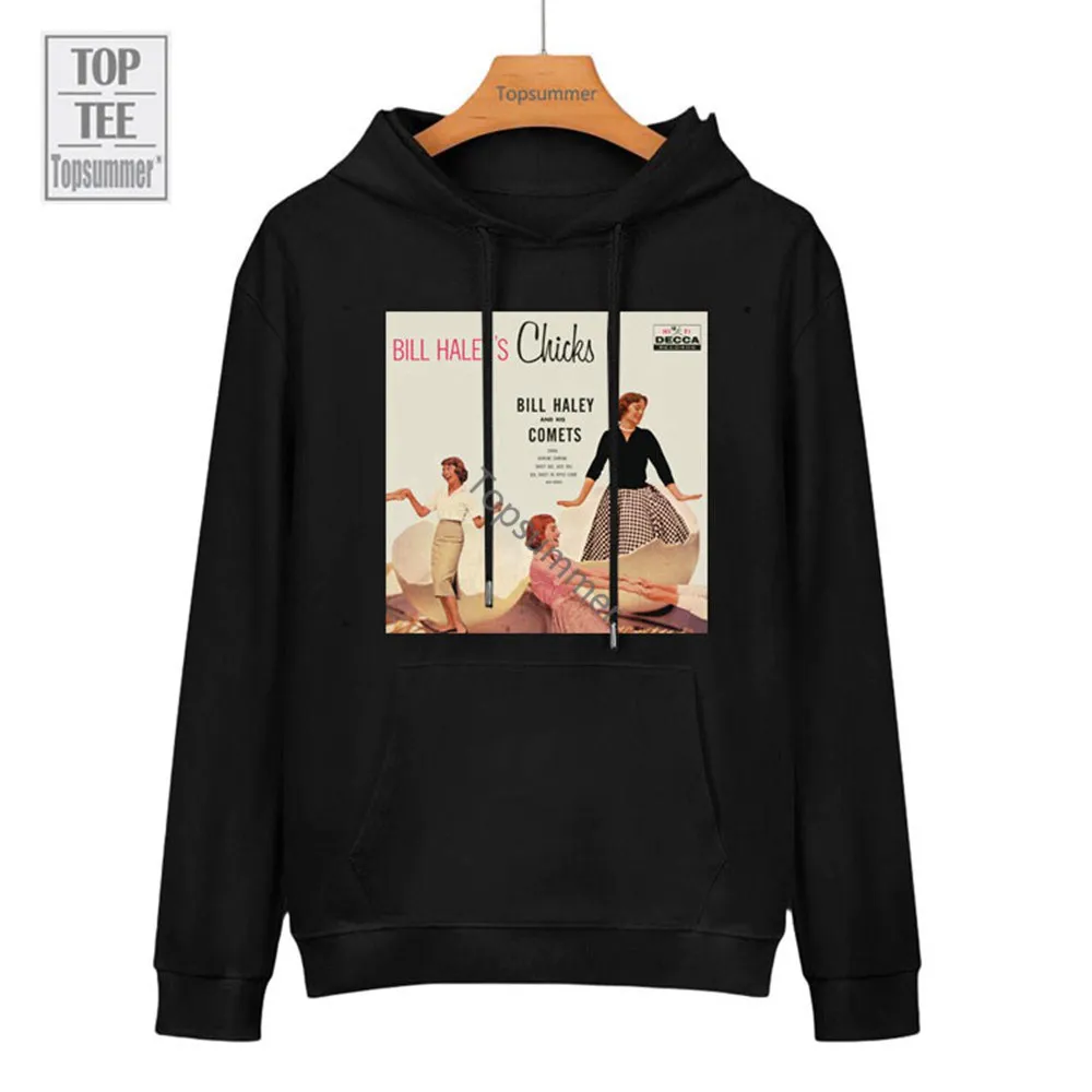 

Bill Haley'S Chicks Album Hoodies Bill Haley And His Comets Tour Hoodie Woman Rock Streetwear Graphics Print Sweatshirts