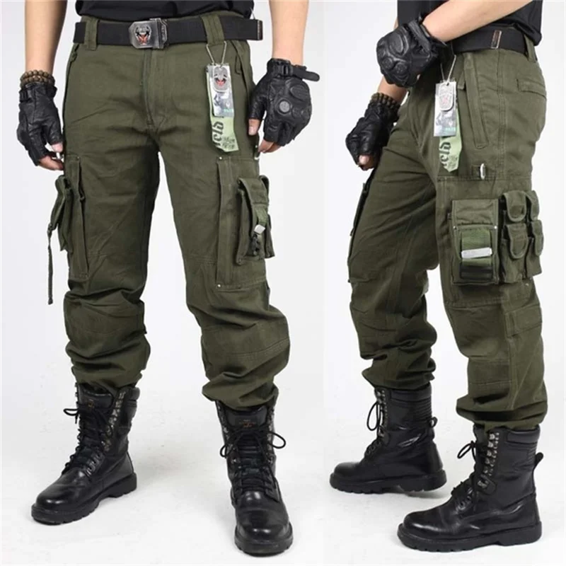 CARGO PANTS Overalls Male Men's Army Clothing TACTICAL PANTS MILITARY Work Many Pocket Combat Army Style Men Straight Trousers
