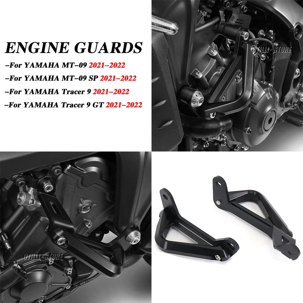 

New Engine Protective Guard Crash Bar Engine Guard Frame Protection Cover Fit For YAMAHA MT-09 MT09 SP TRACER 9 GT 2021 2022