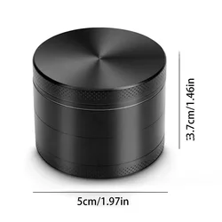 Premium 2 - Inch 4 - Layer Metal Herb and Spice Grinder (50mm - Black)