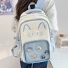 Y2K Cute Cat Ita Backpacks Large Capacity Knapsack Casual Girl Transparent DIY Display Rucksack Cartoon Trendy Travel Schoolbags 2