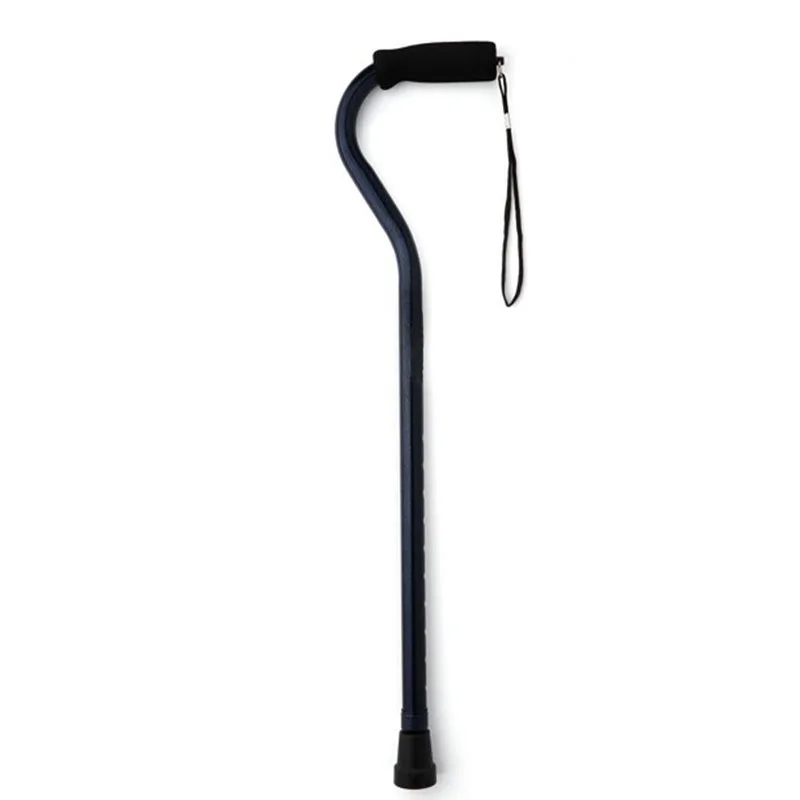 Mobility Aluminum Offset Handle Cane with Foam Handle, Adjustable Height, Black