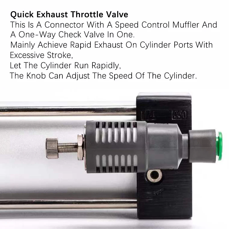 1PCS Quick Coupling Of Exhaust Valve With Throttling Muffler ASV310F ASV410F ASV510F-01-02-03-04-06S-08S-10S-12S