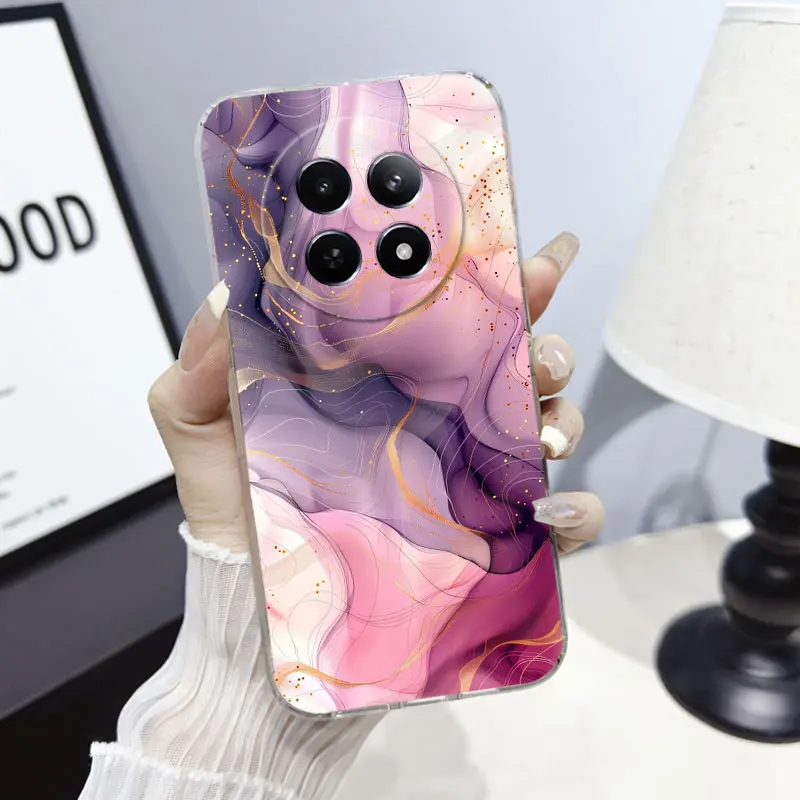 Marble Clear Soft Silicone Phone Case with Cute Cat Design