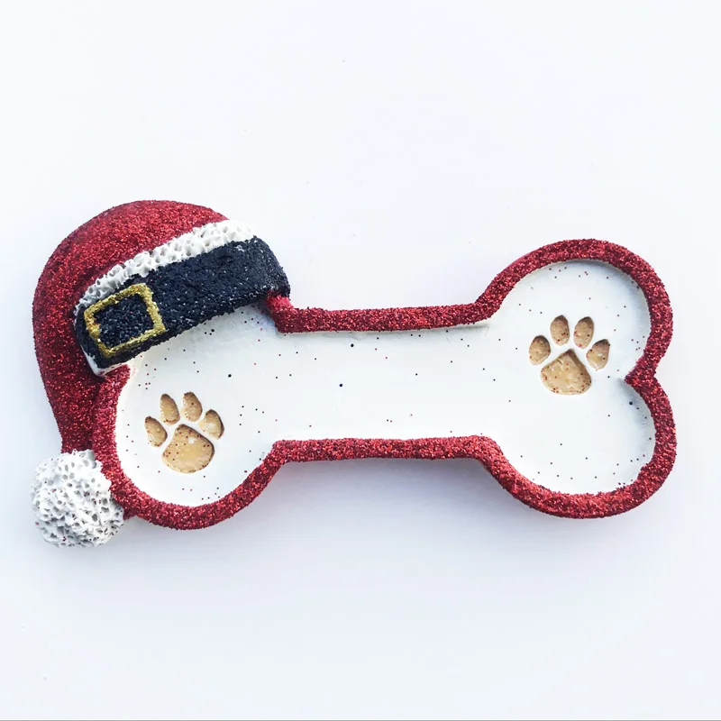 

Fridge magnet Christmas dog bone decoration resin refrigerator magnet tourism souvenir handicraft message post