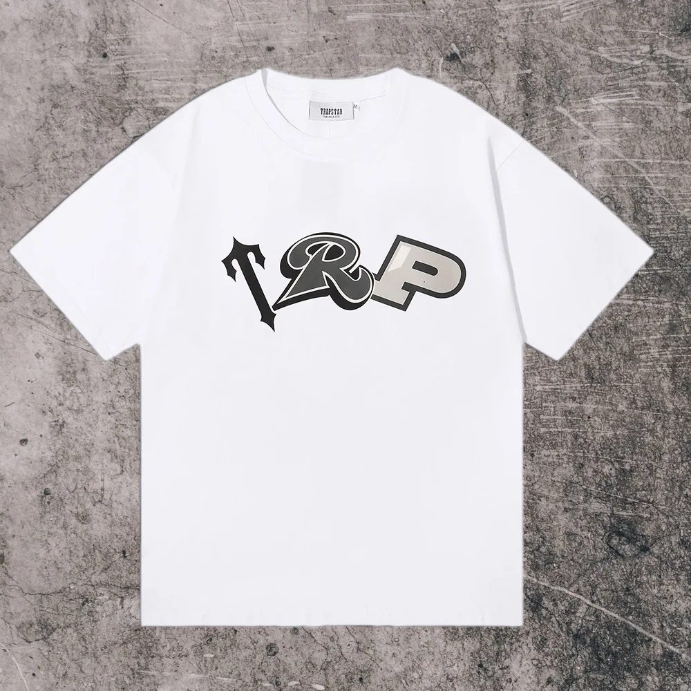 T-shirt a maniche corte stile americano vestibilità ampia Versione corretta Stampa Trapstar High Street Cross Border Youth Casual Top