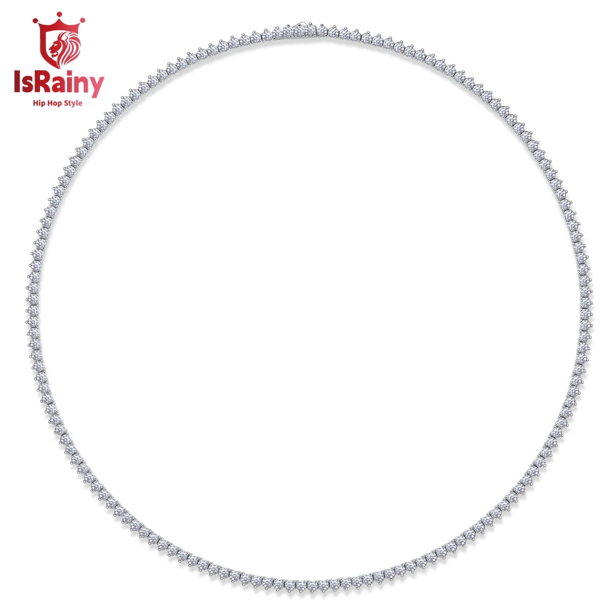 

IsRainy Hip Hop Rock 100% 925 Sterling Silver Sparkling GRA Moissanite Diamond Pendant Necklaces Fine Jewelry for Women Men Gift