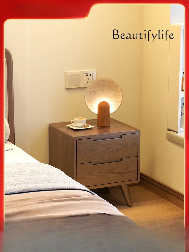 

Solid Wood Bedside Cabinet Simple Modern Bedroom Locker Nordic Home Simple Storage Cabinet