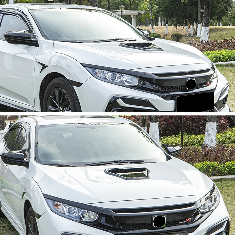 New TYPE R Style Car Front Hood Scoop Decorative Stick Cover