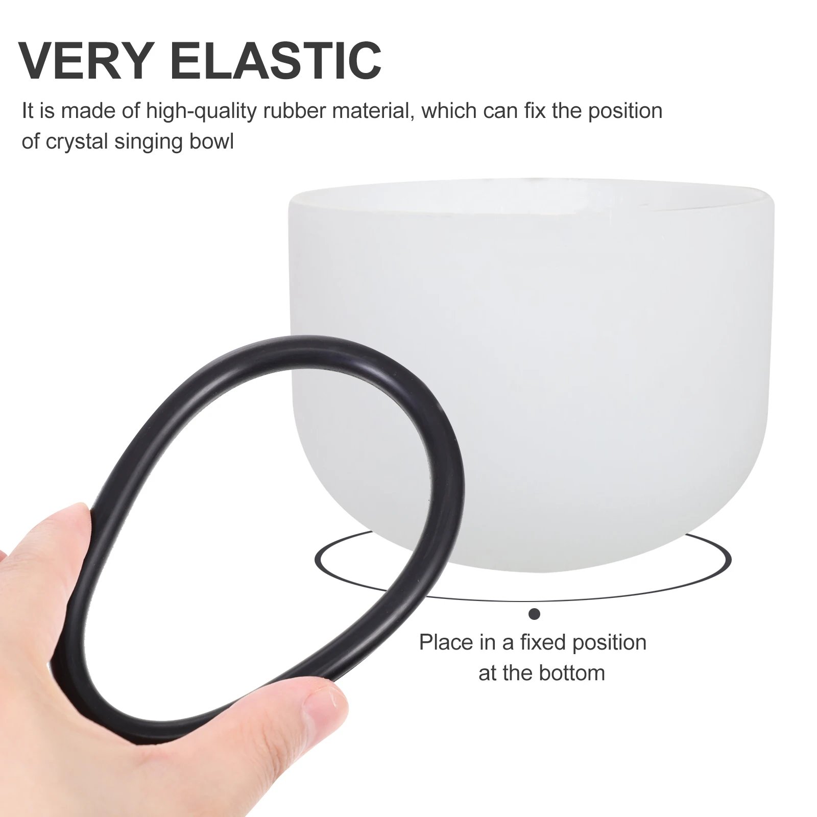 3 Pcs Crystal Bowl Gasket Music Rubber Ring Tibetan Base Black Rings for Singing Cushion Sound Mat for Buddhist Bowl Using