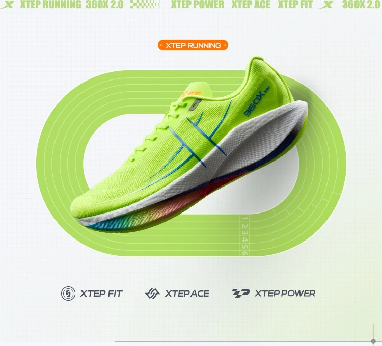 Xtep 360X 2.0 Professionelle Marathon-Laufschuhe für Herren Racing Carbon Plate Stoßdämpfende Sport-Trainingsschuhe 975219110035 – Detail 10