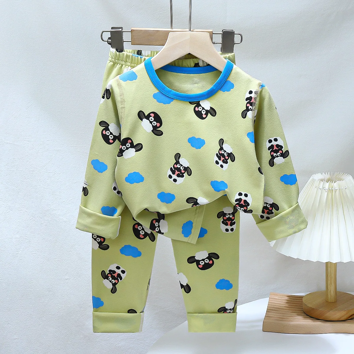 Children's Pajama Set Spring and Autumn Lycra Cotton Baby Underwear Home Clothes Children's Tops Pants Set 5
