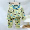 Children's Pajama Set Spring and Autumn Lycra Cotton Baby Underwear Home Clothes Children's Tops Pants Set 5