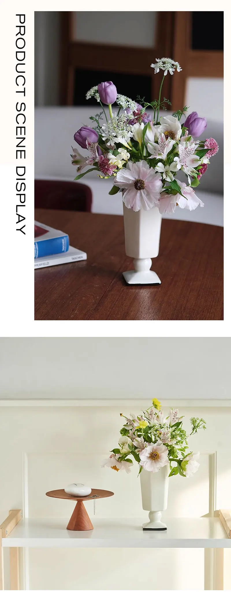 Nordic Geometric Ceramic Vase Ornaments Living Room Dining Table Wine Cabinet Desktop Flower Arrangement Vases Home Decoration