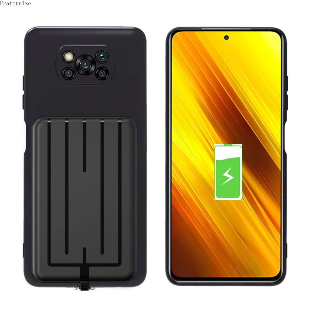 dråbe Belyse Afdeling Magnetic Universal power bank For Xiaomi POCO X3 battery charger case Poco  X3 Pro NFC Phone Case with battery Charging Cover - AliExpress