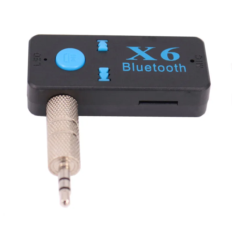 3 in 1 Bluetooth 호환 무선 어댑터 X6 USB 수신기 3.5mm 오디오 잭 TF mp3 카드 리더기 마이크 통화 지원 자동차 스피커