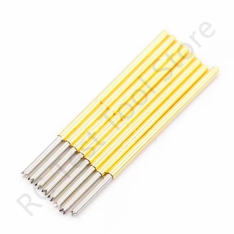 100PCS Spring Test Probe P100-Q1 Straight 4-claw Test Pin Head Dia 1.0mm Length 33.35mm Needle Dia 1.36mm Spring Pogo Pin P100-Q