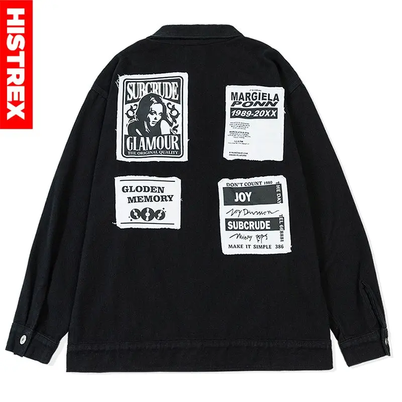

HISTREX Hip Hop Jacket Men,Graphic Streetwear Work Wear Coat,Retro Fall Winter 100% Cotton Overcoat,Harajuku Fashion Outwear Man