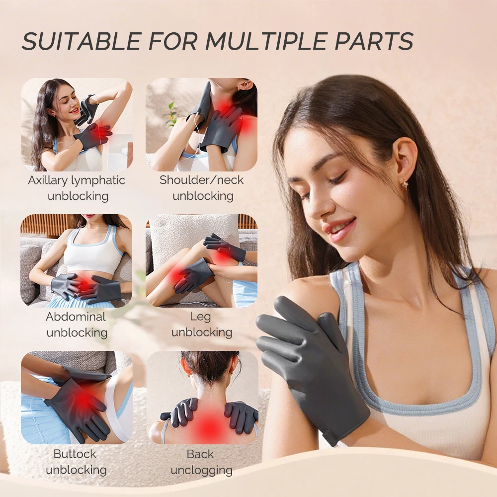 EMS Electric Massage Gloves Hand Electroacupuncture Stimulation Therapy For Full Body Muscle Stimulation Relax Massage