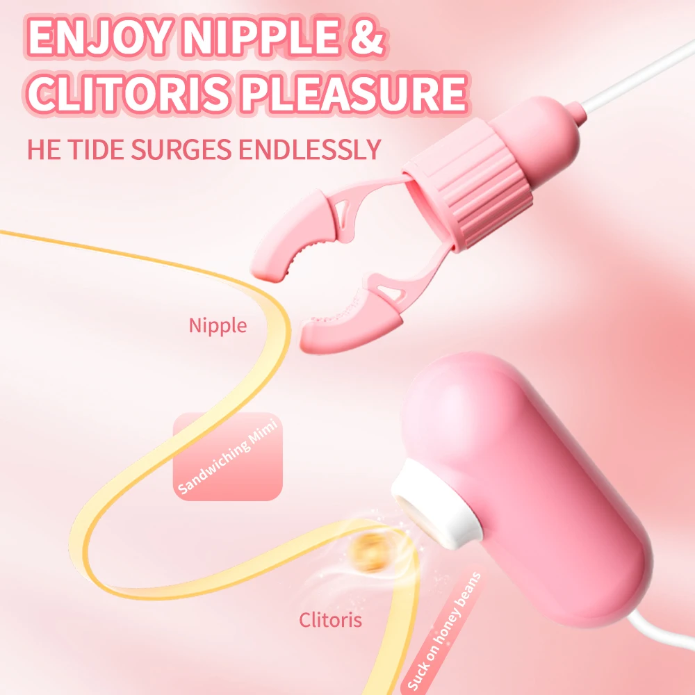 Nipple Clips Sucking Vibrator Tongue Licking Vibrating For Women Breast Massage Labia Clitoris Stimulation Sex Toy