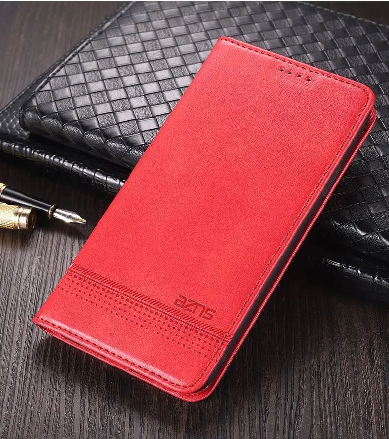 Vintage Minimalist Leather Flip Case - Skin-friendly Anti-drop Back Cover