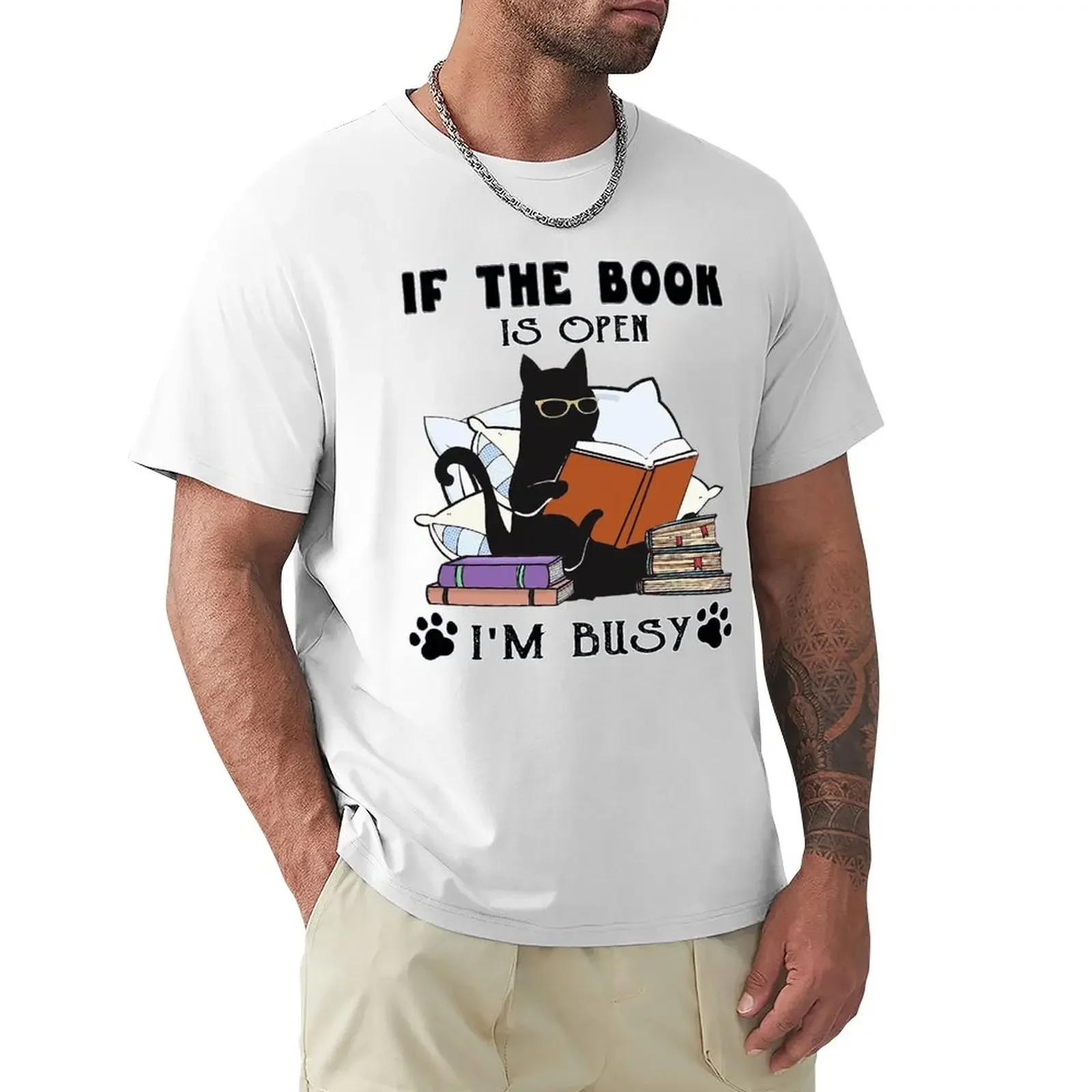 

IF THE BOOK IS OPEN I'M BUSY SHIRT T-Shirt vintage blanks Aesthetic clothing oversized t shirt men