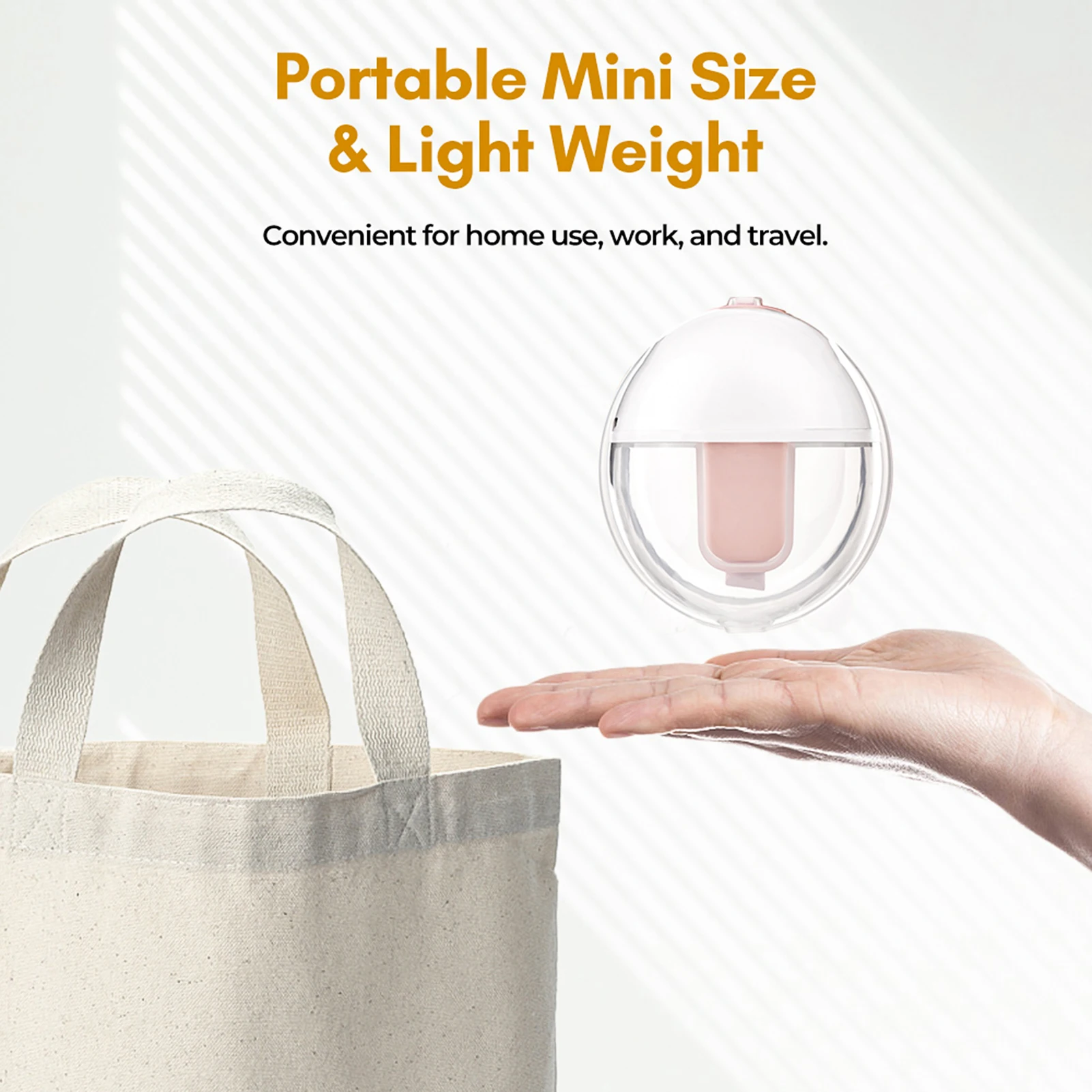 Wearable Breast Pump Hands Free Electric Breast Pumps Invisible Silent Pain Free Feeding Pump with 24mm Flange 150ml Capacity 5