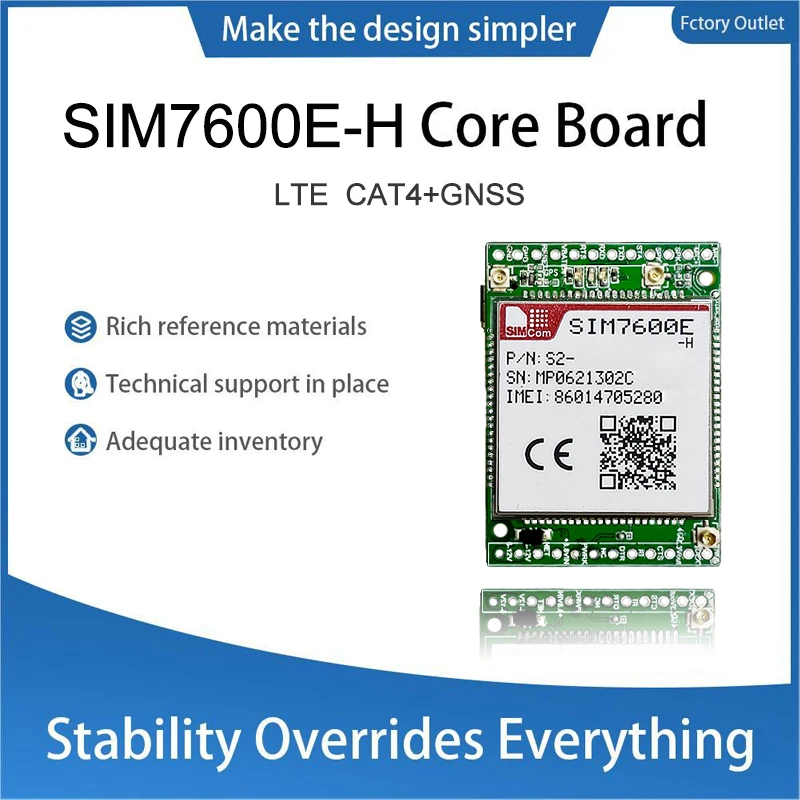 

SIMCOM SIM7600E-H multi-band LTE-FDD/LTE-TDD/HSPA UMTS/EDGE/GPRS/GSM Module Development Core Board SIM7600E-H LTE CAT4+GNSS