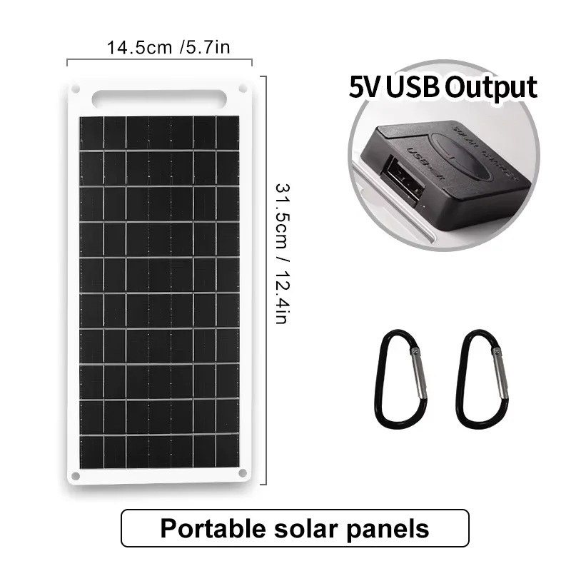 Portable Solar Charger with USB Port for Outdoor Adventures, Fast Charging for Phones and Power Banks