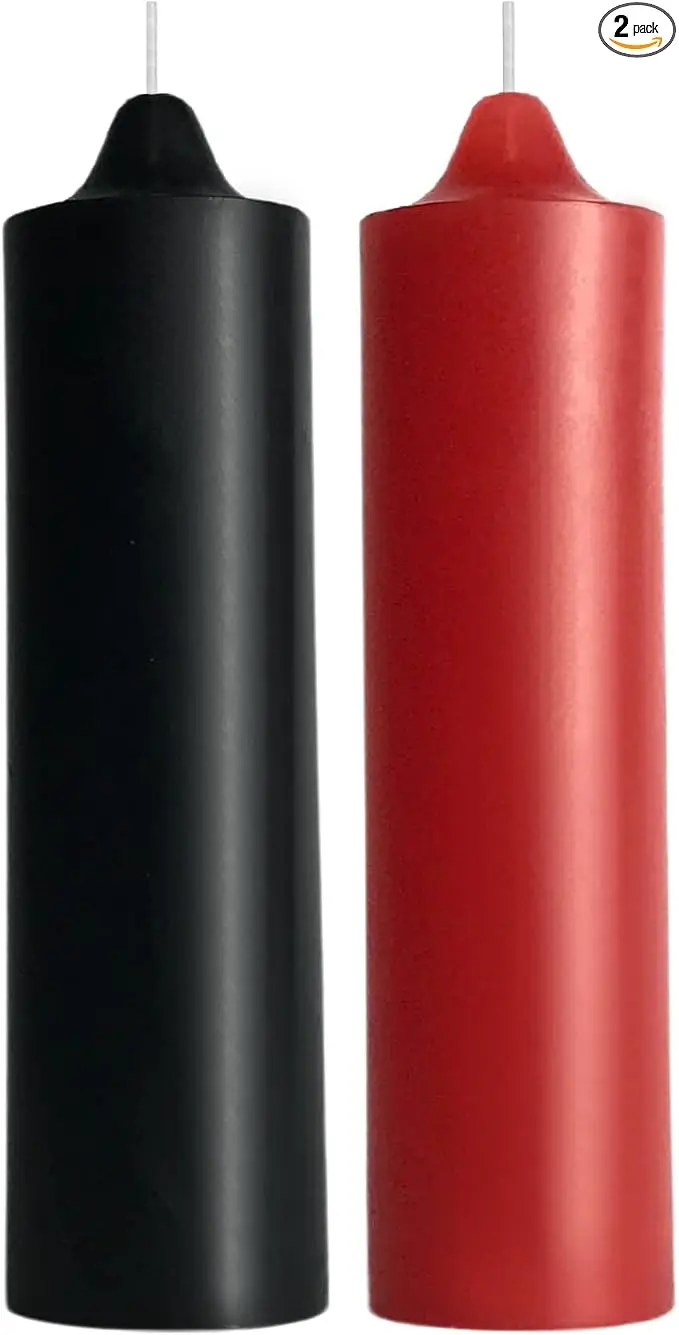 【Limited Stock Available】 Low Temperature Candles Wax Play Candles Romantic Dripping Candle for Valentines Couples Weddings Home Decor-2Pack Black a