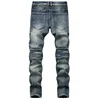 Men's New Casual Motorcycle Jeans Hip Hop Street Riding Stretch Slim Fit Straight Pants Patchwork Fashion Denim Trousers Male 4